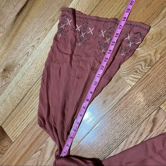 TJD The Jetset Diaries Embroidered Desert Rose Mini Dress in Salmon - Picture 9 of 10